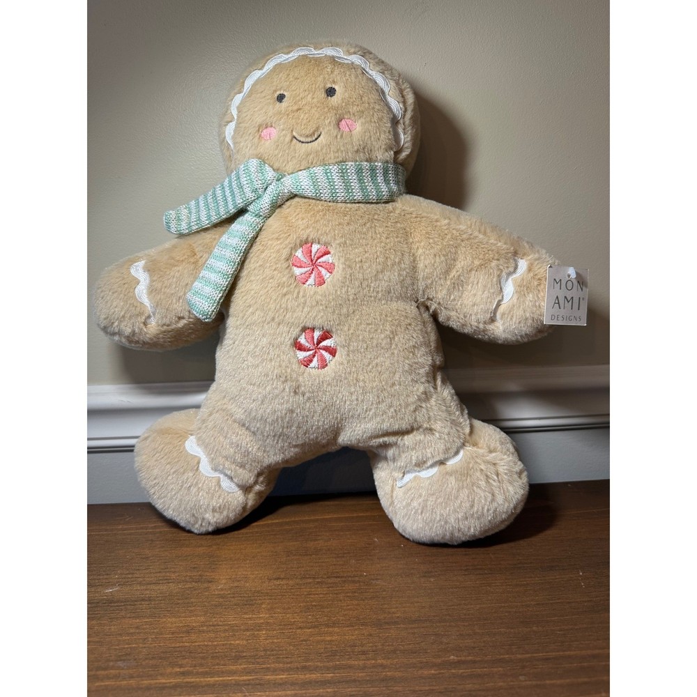 Mon Ami Designs Gingerbread Man Plush Accent Decor Christmas Holiday Tan-image