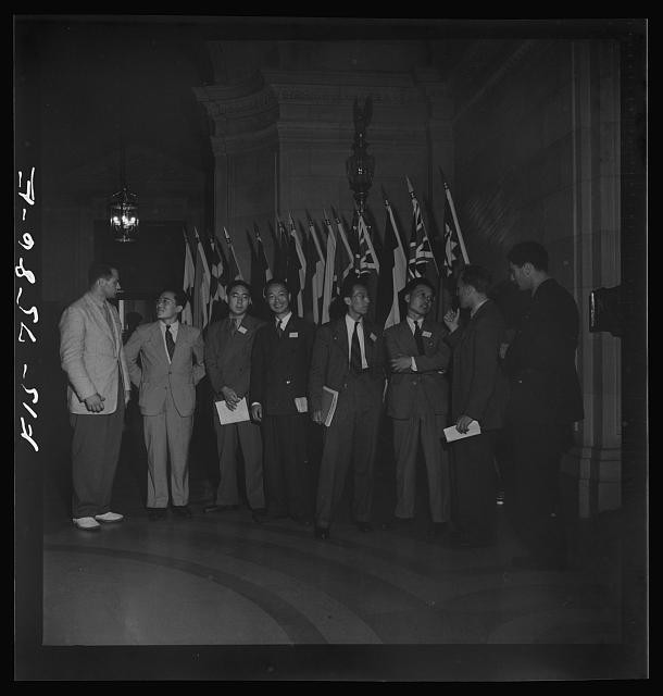 Washington DC International Youth Assembly British Chinese Delegates 1942 Lobby