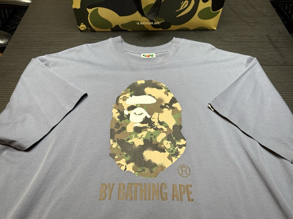 Bape Ape Head Green Map Camo Tee Charcoal Mens XXL
