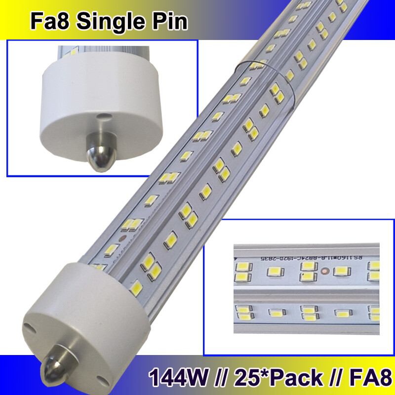 25-Pack T8 8FT LED Tube Light FA8 144W 6500K 8-Foot Shop Bulbs