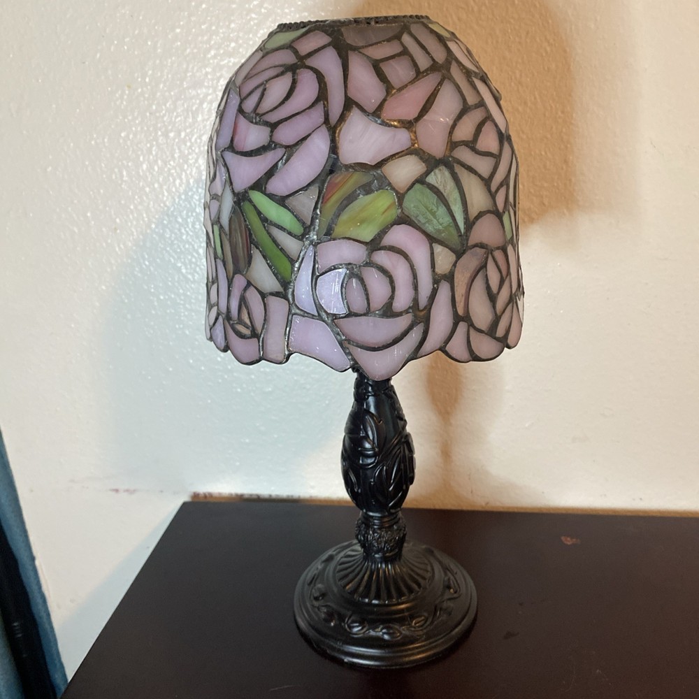 Partylite Rosewater Tea Light Candle Lamp Stain Glass Candle Lamp Fairy