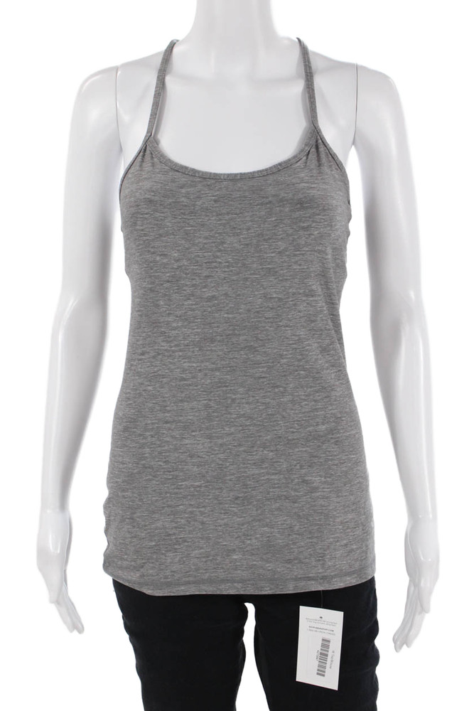 Lululemon Womens Gray Camisole Nylon Sleeveless Round Neck Size 4Free Shipping in US $100+ Orders | $6.95 Orders Below