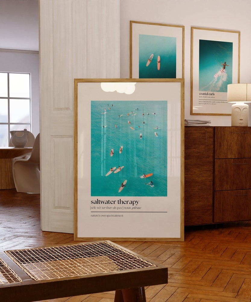 Surfing And Saltwater Vibes Print Coastal Decor Ocean Waves Surfer Lifestyle