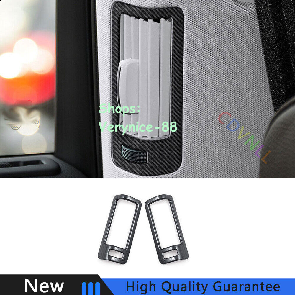 For Audi Q7 2007-2015 Carbon Fiber Steel Car B Pillar Vent Air Outlet Frame Trim