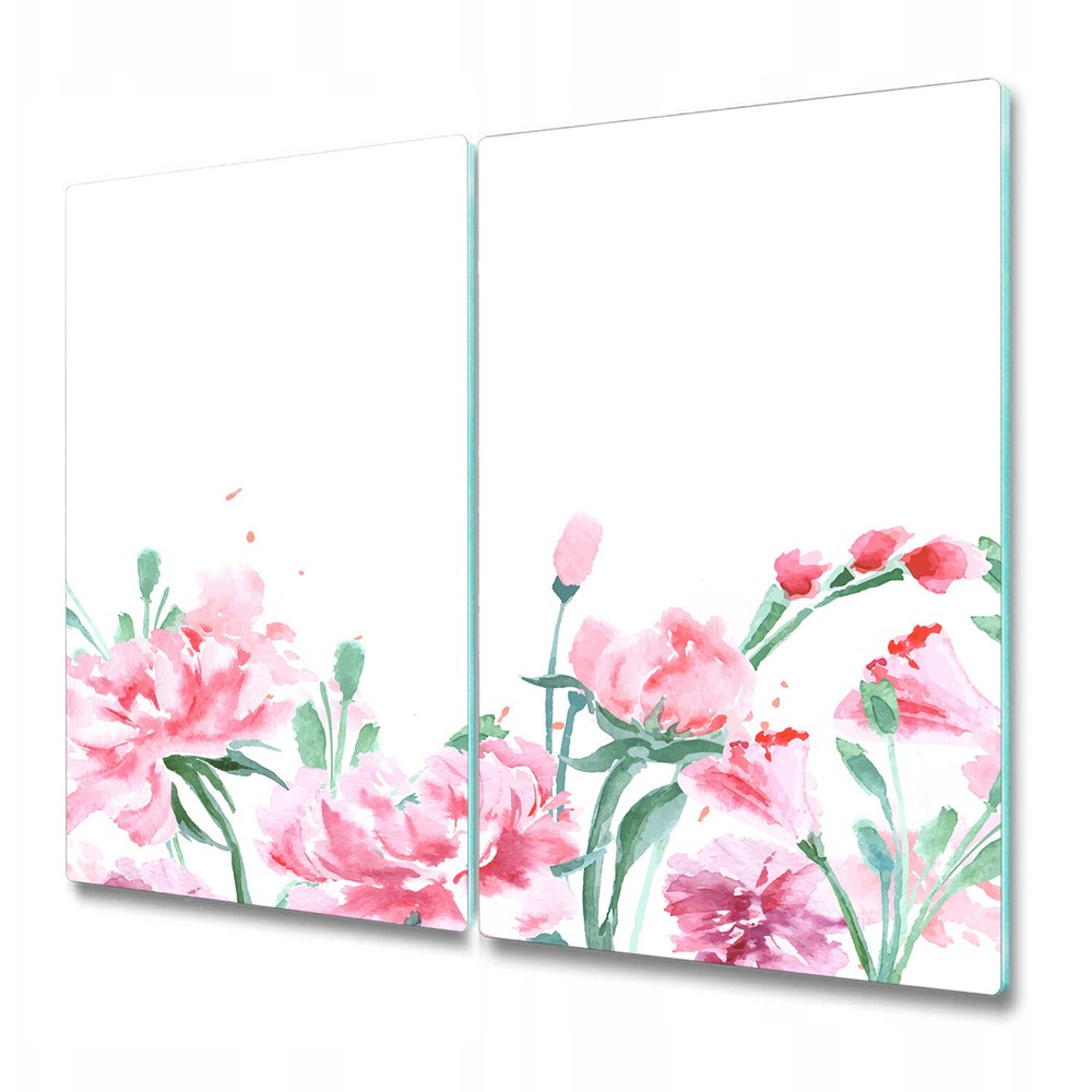 Tempered Glass Worktop Saver Chopping Serving Board floral pink 2x30x52