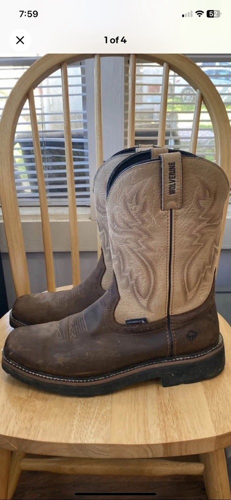 Wolverine Mens Brown Leather Rancher EH Wellington Boot Size 12 Medium