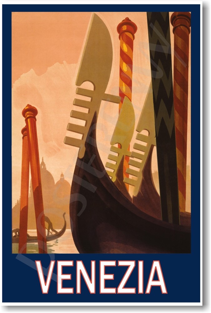 Venezia (Venice) Italy - Vintage Travel Italian City Art Print  - NEW POSTER