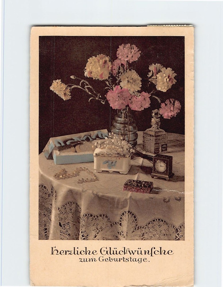 Postcard Herzliche Glückwunsche zum Geburtstag with Birthday Picture