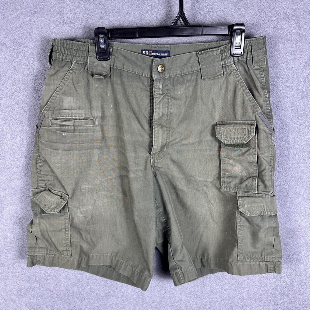 5.11 Tactical Taclite Pro Cargo Shorts Mens 34 Army Green Ripstop Outdoor Read!