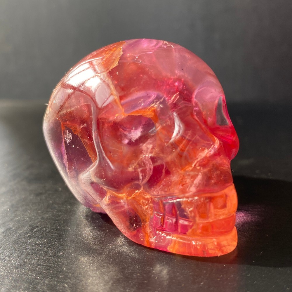 94g Natural fluorite skull quartz hand carved crystal skull healing.