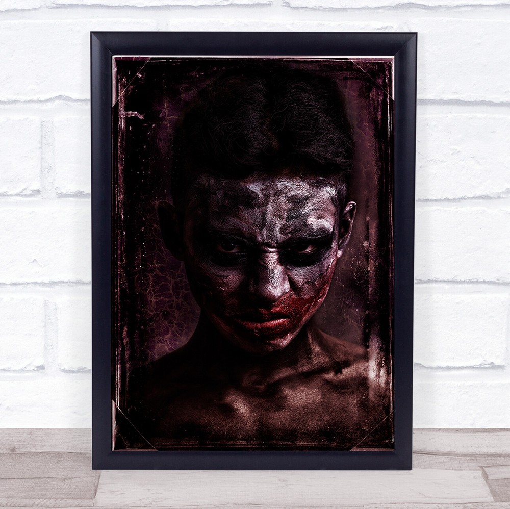 Why So Serious Joker Evil Psycho Mad Colombia Man Paint Body Wall Art Print