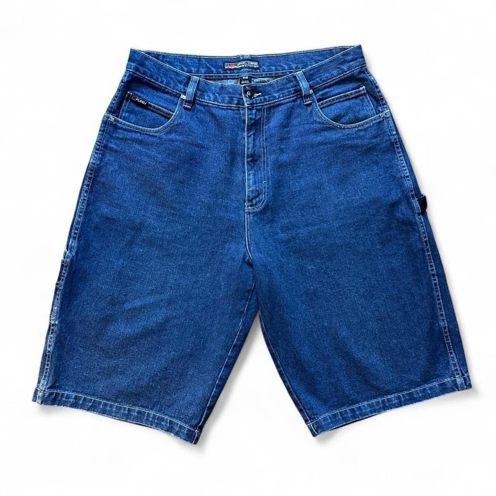 Vintage Y2K Fubu The Collection Denim Jean Shorts Baggy Jorts W38 Skater