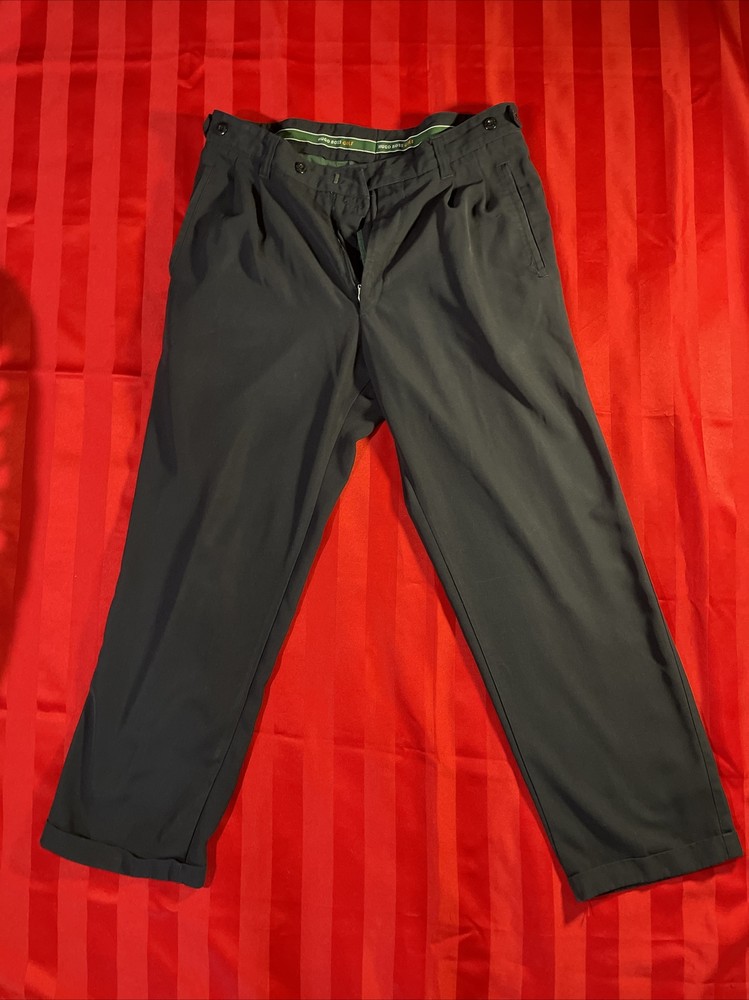 Hugo Boss Golf Pants Navy Blue Hogan Pleated Cuffed Men 32 X 32