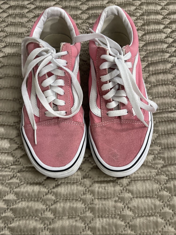VANS Off the Wall Pink Lace Up Sneakers Size Women's 6.5.  Good Condition.