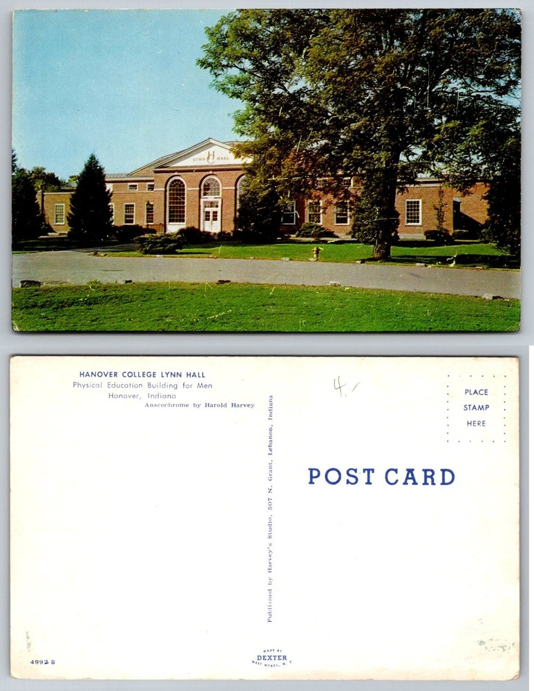 Hanover College Lynn Hall Physical Education Building Men Indiana Postcard