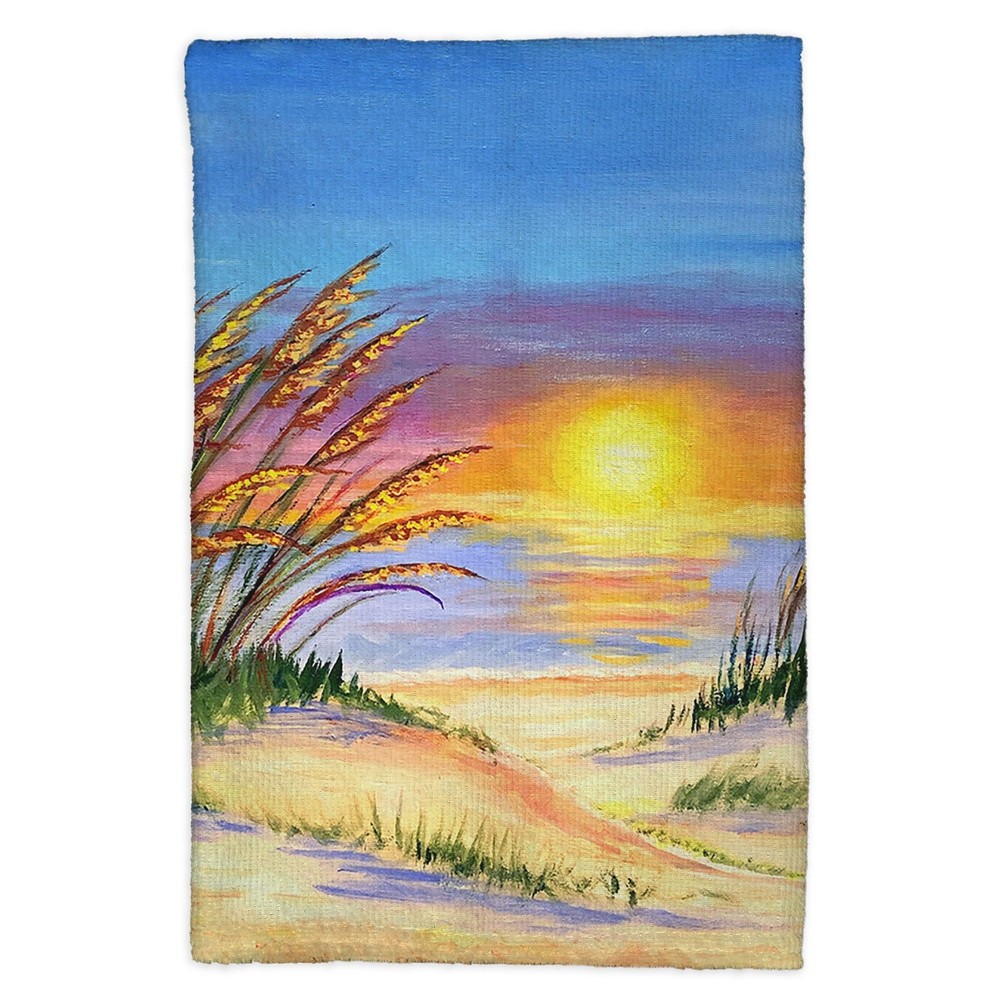 Sea Oats Sunrise Kitchen Towel 16x25 Coastal Beach Decor