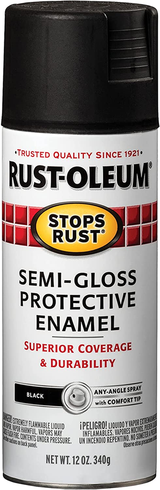 7798830 Stops Rust Semi-Gloss Black Spray Paint 12oz for Metal & Wood
