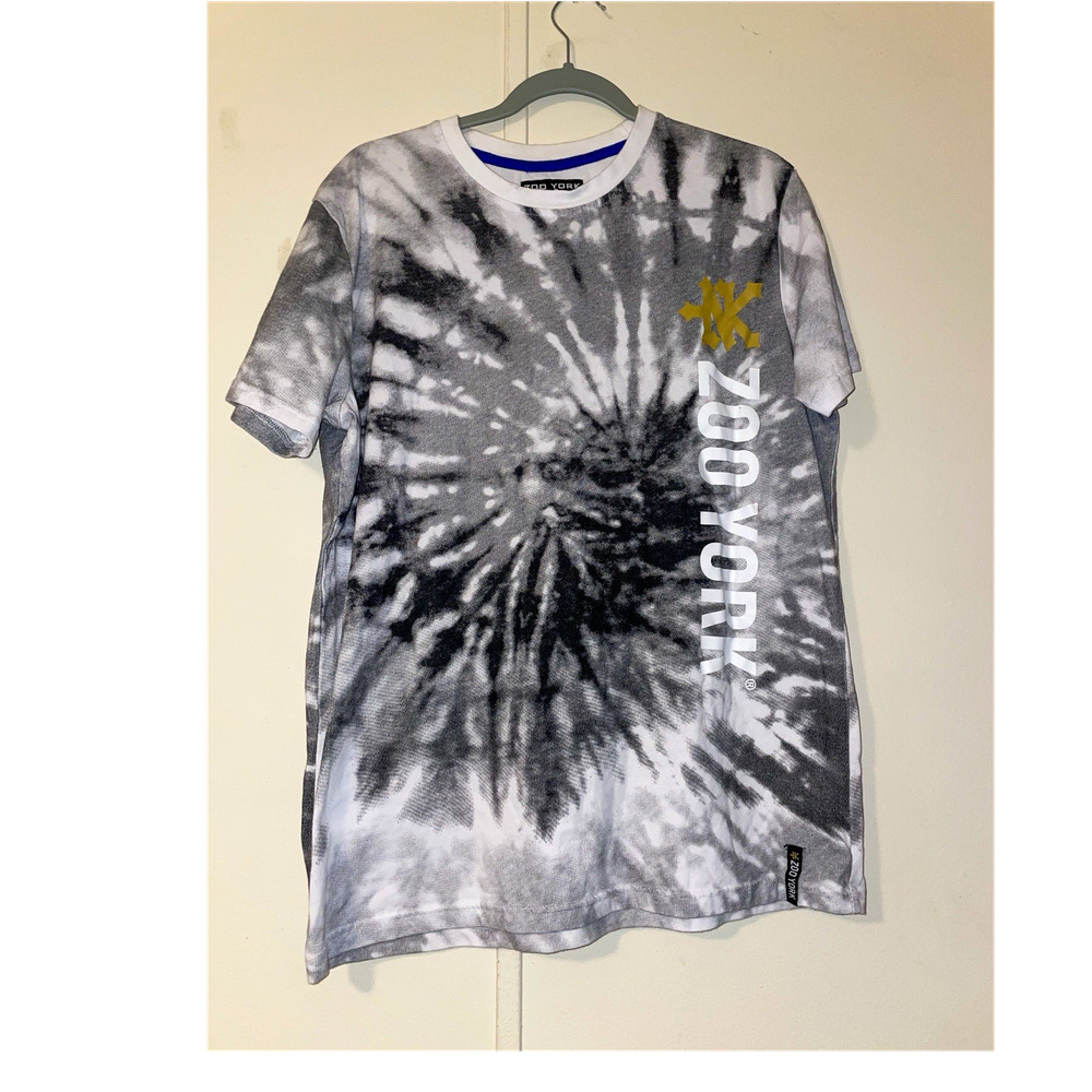Zoo York Men's L Tie-Dye Logo Graphic Crew Neck Short Sleeve T-Shirt Gray