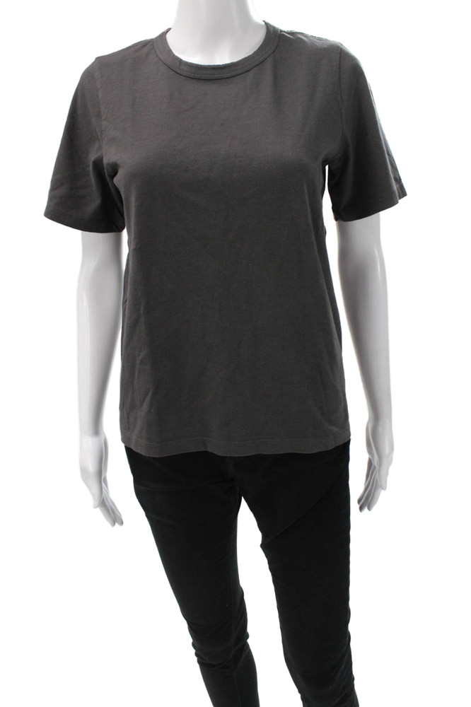 Faherty Women Basic Gray Organic Cotton Crew Neck T-Shirt Short Sleeve Size SFree Shipping in US $100+ Orders | $6.95 Orders Below