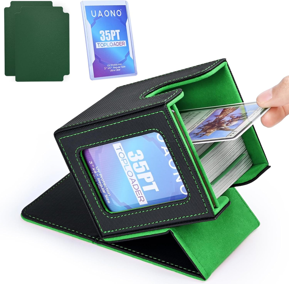 Card Deck Box with MTG Commander Display, Deck Case Holds 100+ Double-Sleeved Ca