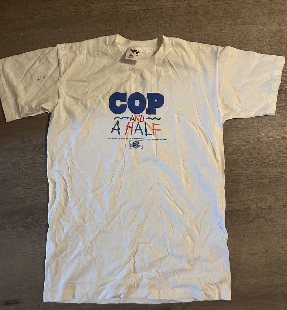 Vintage 1992 Cop & A Half Movie Promo Shirt Small White 90s Memorabilia