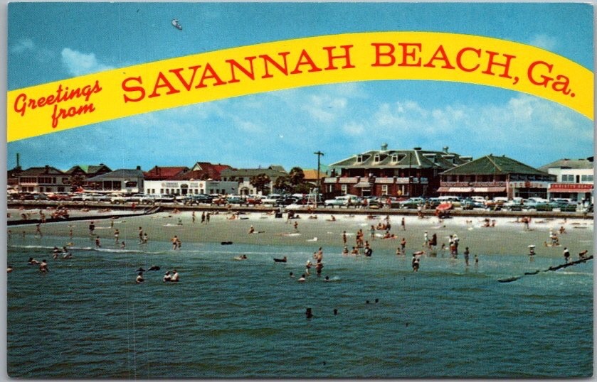 Vintage 1960s SAVANNAH BEACH Georgia Postcard 