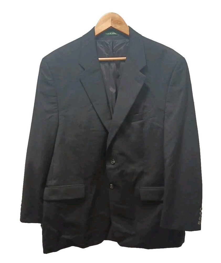 Lauren Ralph Lauren Black Wool 2-Button Blazer Jacket Size 44R Boardroom Chic