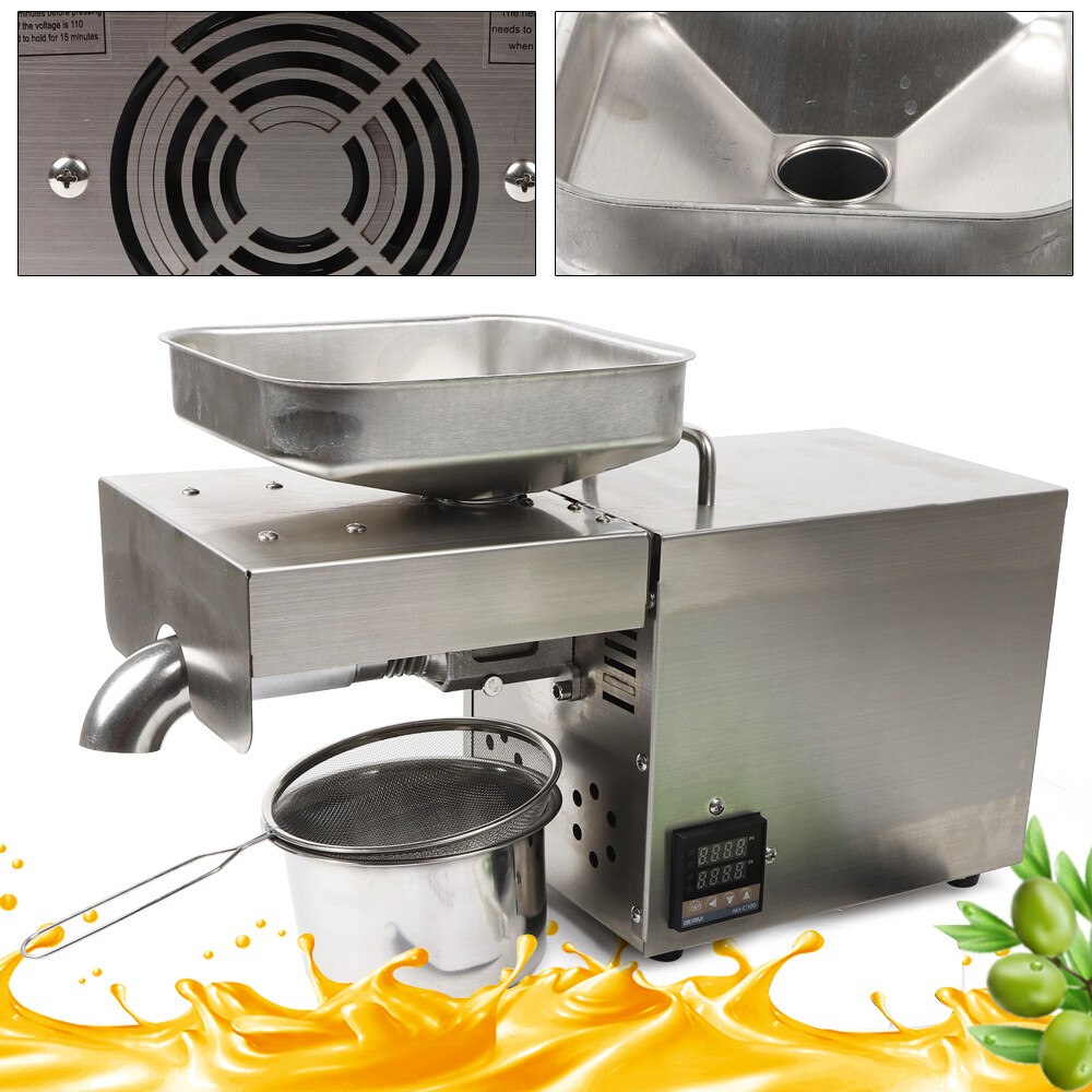 1500W Automatic Oil Press Machine Hot Cold Oil Extractor Stainless Steel
