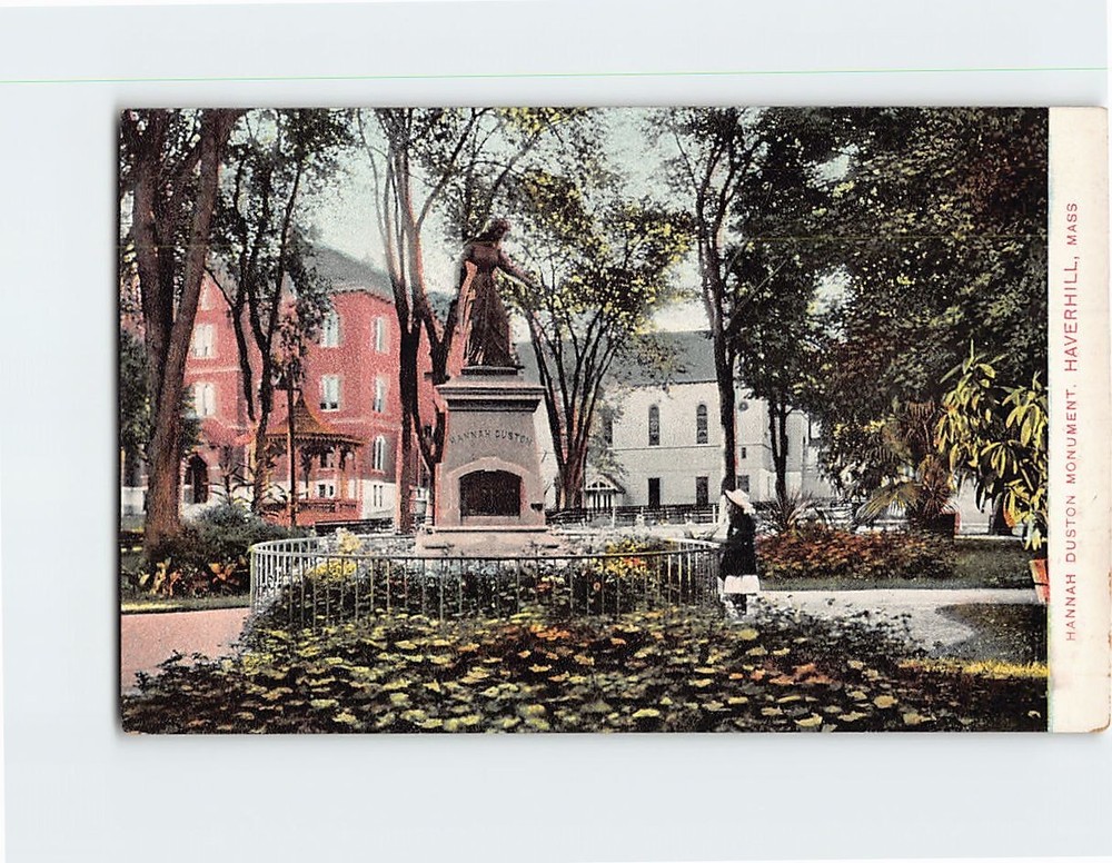 Postcard Hannah Duston Monument Haverhill Massachusetts USA