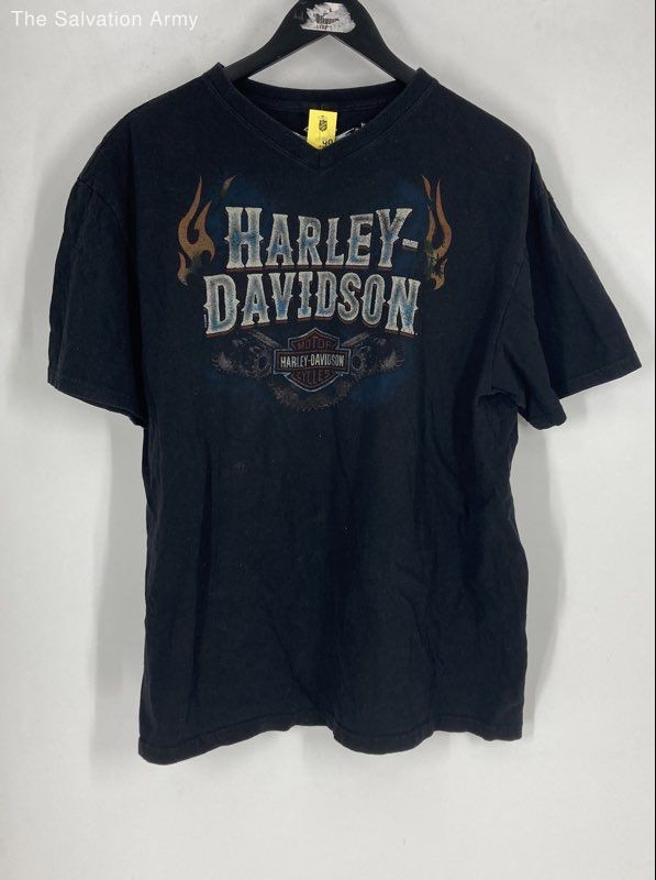 Harley-Davidson Mens Black Graphic Print Short Sleeve American T-Shirt Lot Of 2