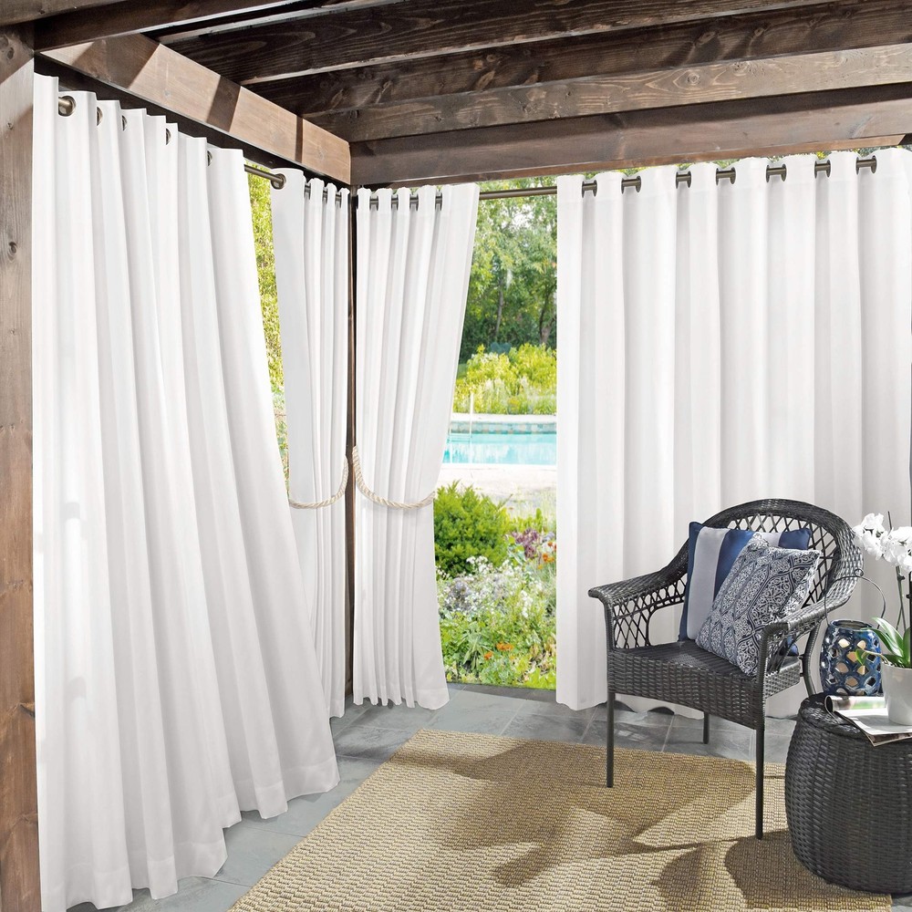 Marina UV Protectant Energy Efficient Grommet Curtain Panel for Indoor Outdoor Use