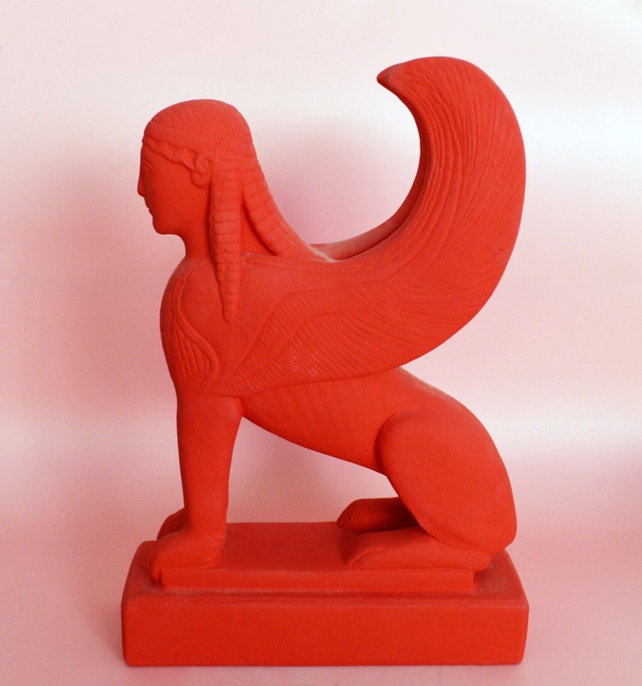 Sphinx statue Red sculpture - Museum Replica - Guardian of sacred places