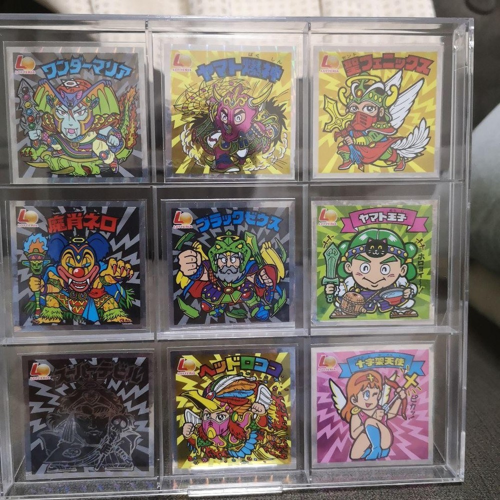 Lotteria Bikkuriman Sticker Set 9 Hologram Collectible Used
