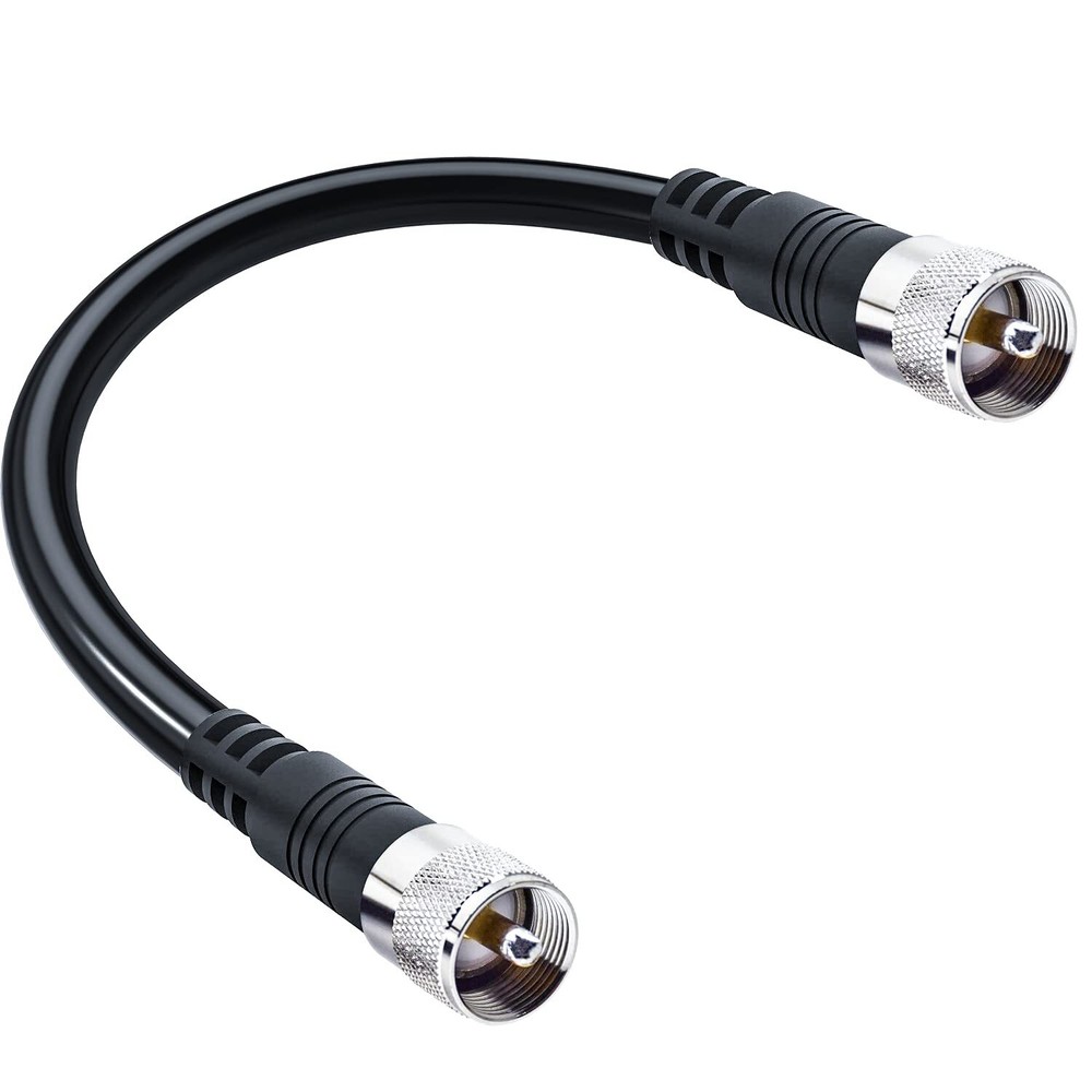 RG8X Coax Cable, 1ft 12inch Short PL259 Jumper CB Antenna Cable UHF Male Conn...