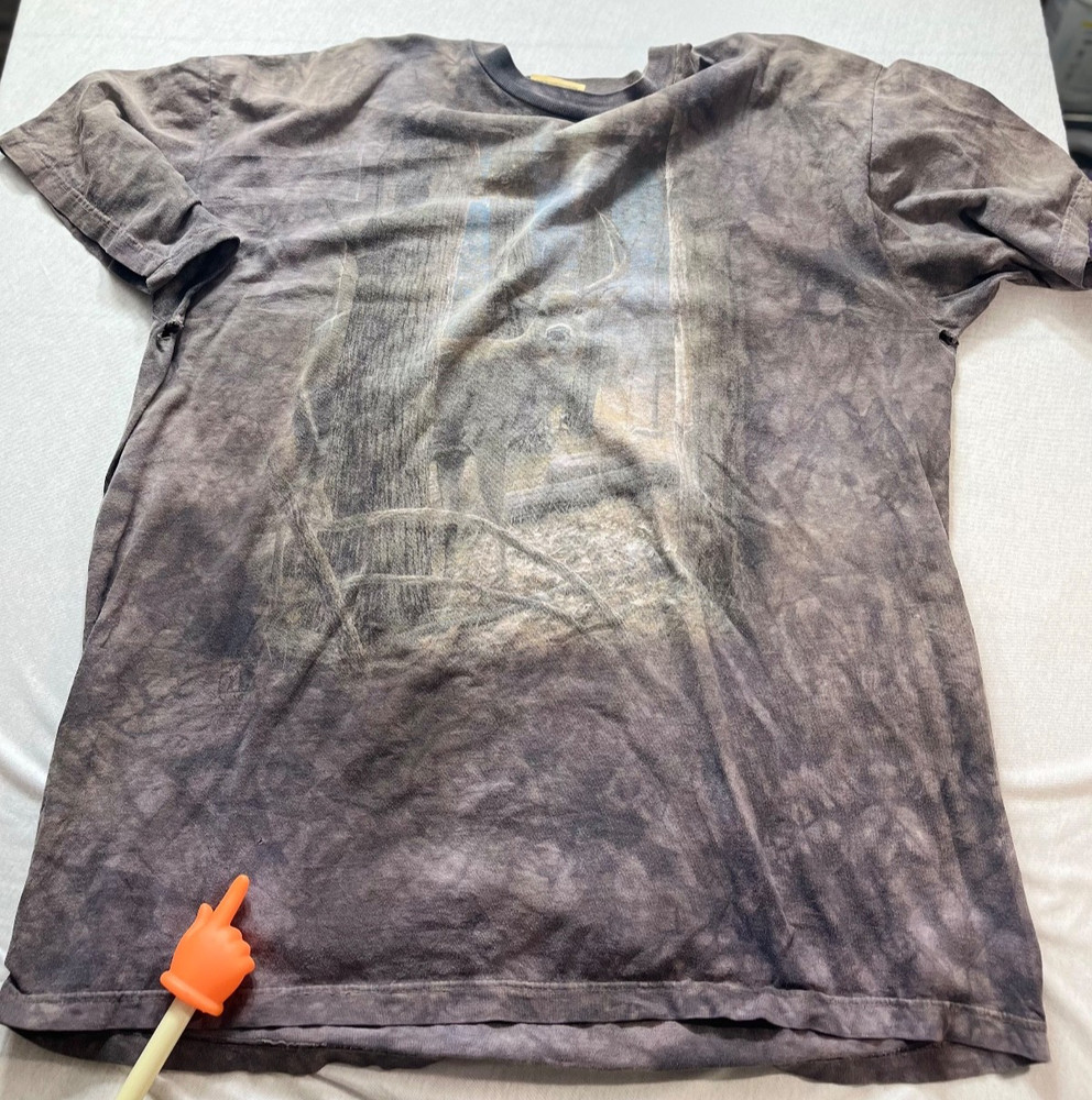 vintage nature t shirt white tale deer mens size 3XL faded thrashed