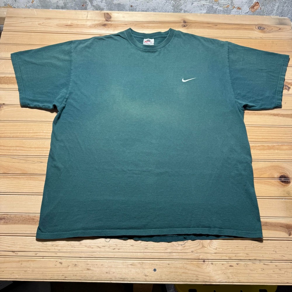 Vintage 90s Nike Sportswear Embroidered Mini Swoosh Logo T-Shirt USA Made XXL