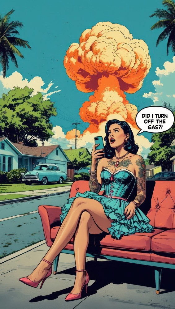 Retro Pop Art Explosion Print | Funny Pin-Up Comic Style Wall Art | Digital