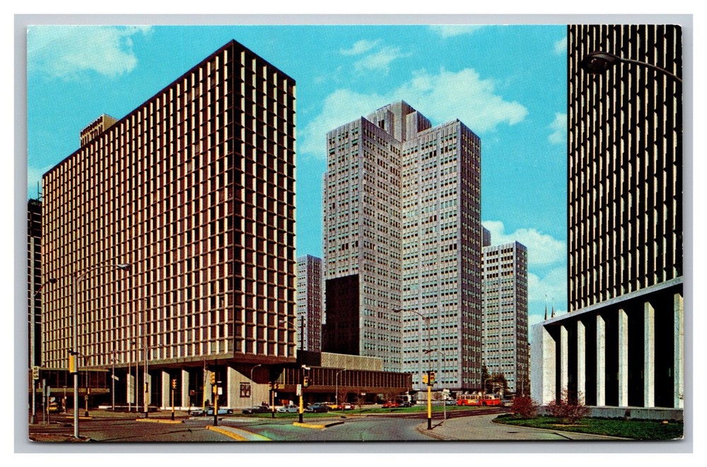 Pittsburgh PA Pennsylvania Hilton Hotel, Gateway Center, State Office Postcard