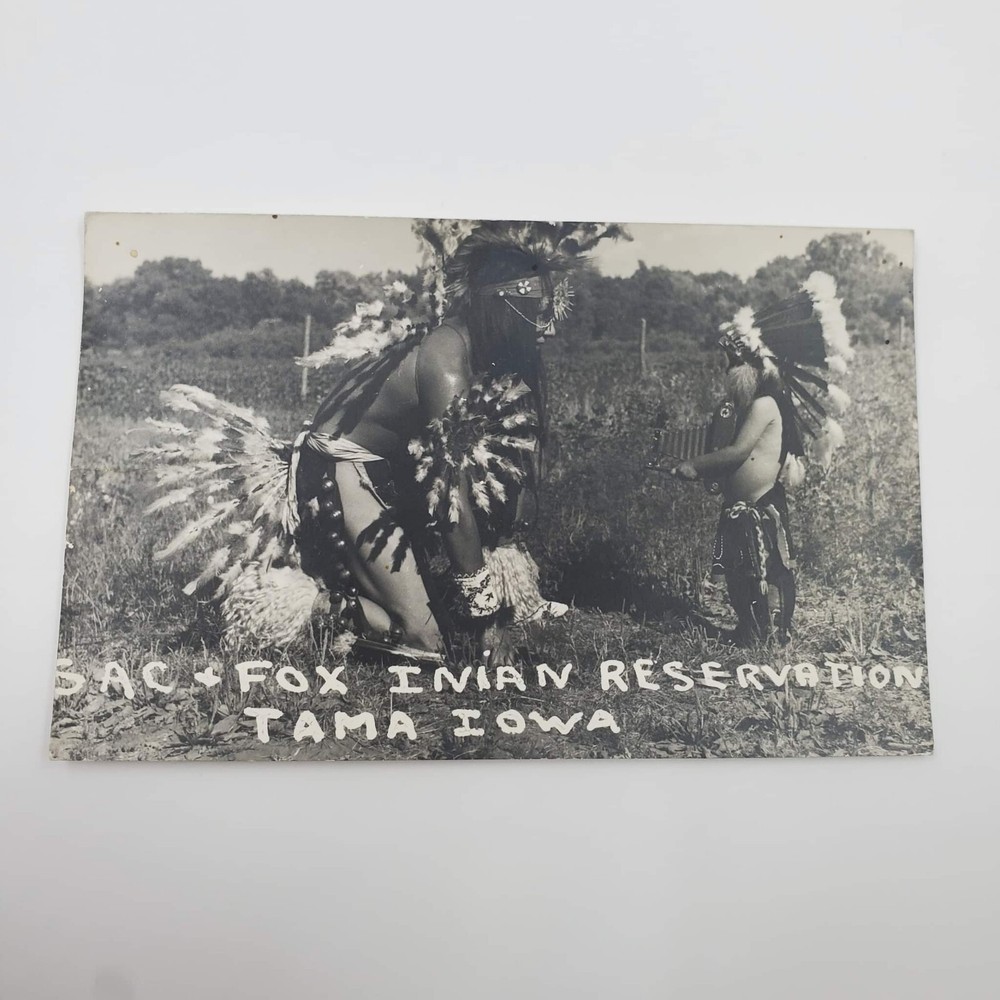 Tama IA Iowa, Sac & Fox Indian Reservation Child, ANSCO c1930 RPPC Postcard RARE