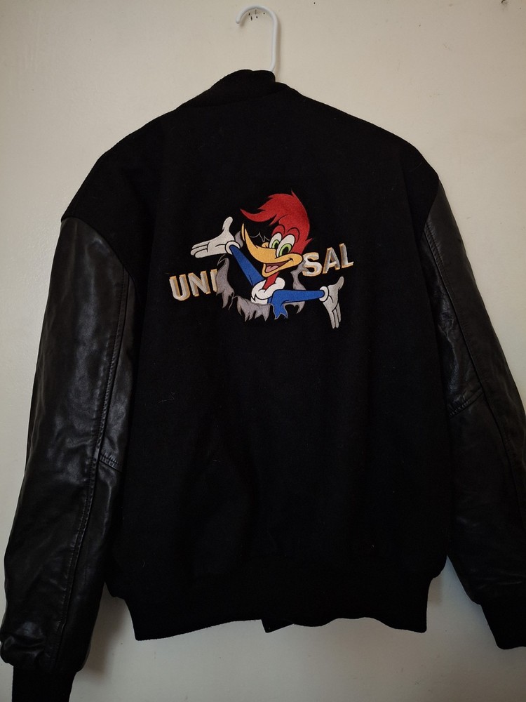 *RARE* Vintage 90s Universal Studios Woody Woodpecker Varsity Jacket Mens Large