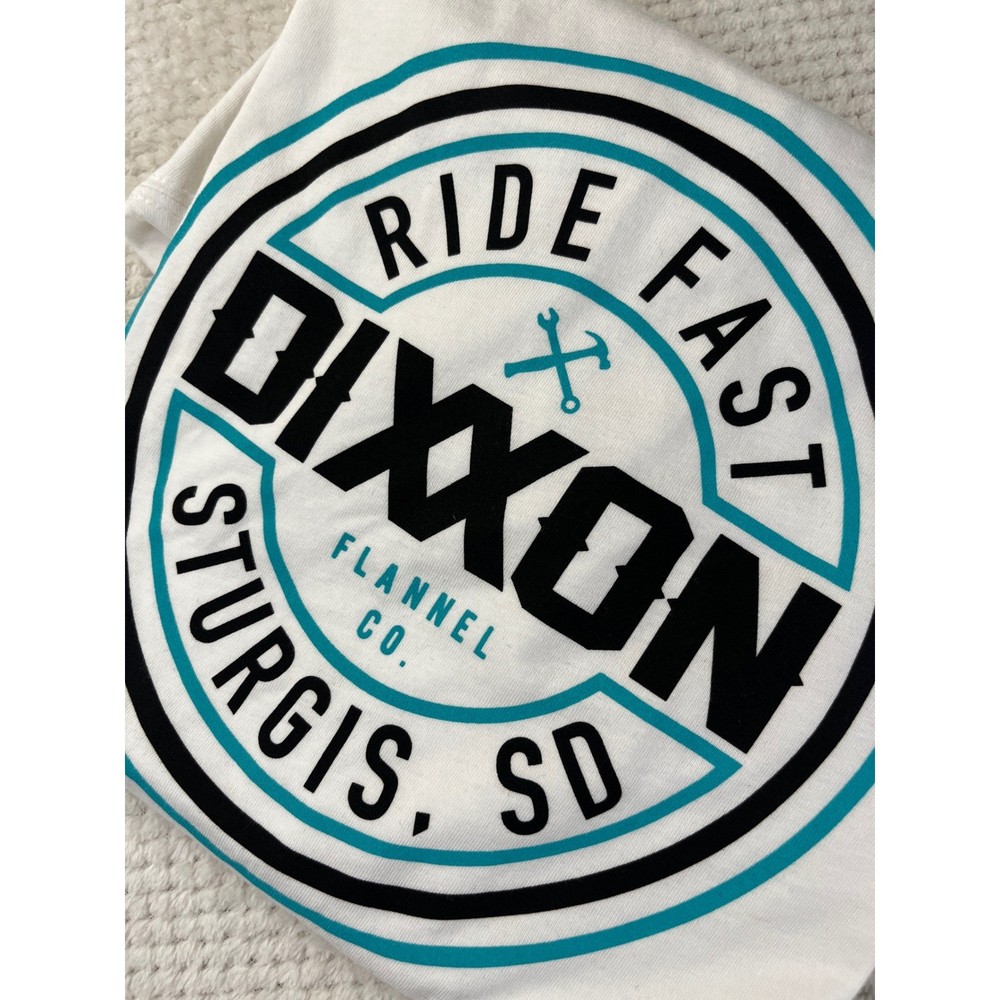 Dixxon Flannel Co Ride Fast Sturgis SD White Graphic Crop T-Shirt Womens Medium