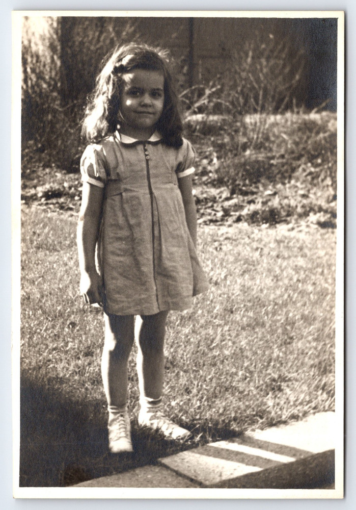 Antique Vintage Photo Picture Portrait Of A Young Girl With Long Hair In A Dress