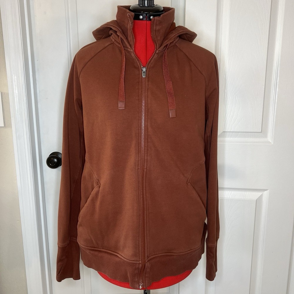 Athleta Triumph Full Zip Hoodie Rust / Burnt Orange Women L
