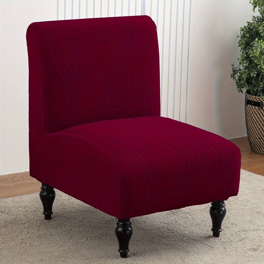 Waterproof leaf-pattern jacquard stretch armchair cover for stylish home decor