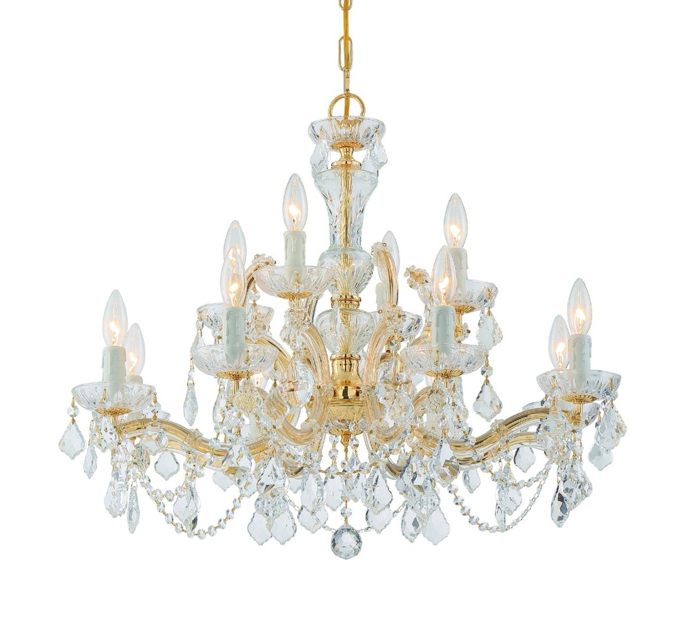 Crystorama 4479-CL-I Maria Theresa 12-Light 29-Inch Gold Chandelier