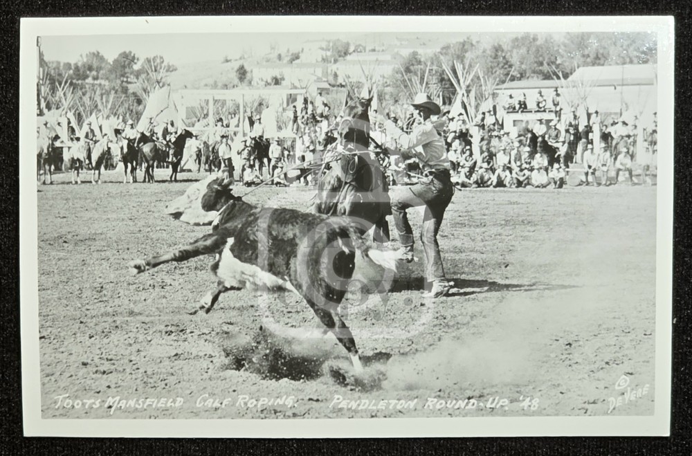 RPPC of Toots Mansfield. Pendleton Round Up, Oregon. C 1948 DeVere Umatilla Co