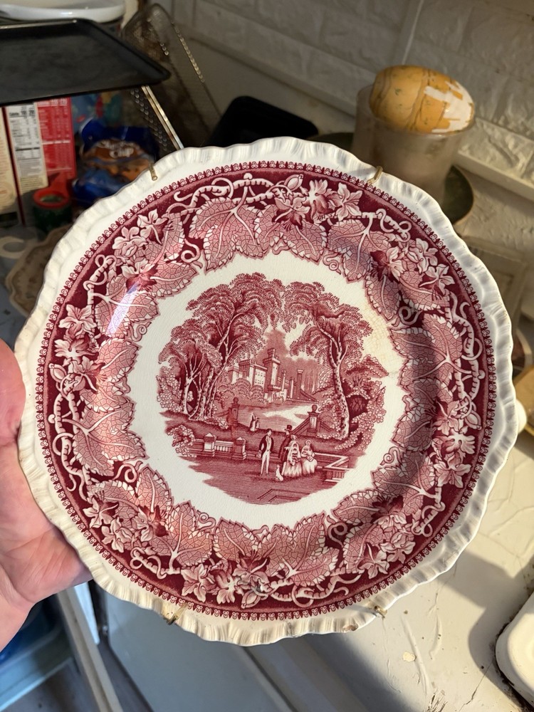 Masons Vista Red Ironstone Transferware Dinner Plate England