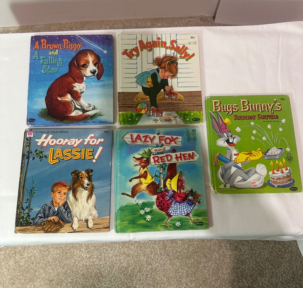 Vintage Children's Books Lot Of 6 Whitman Tell-a-Tale Collectible 50s/60s