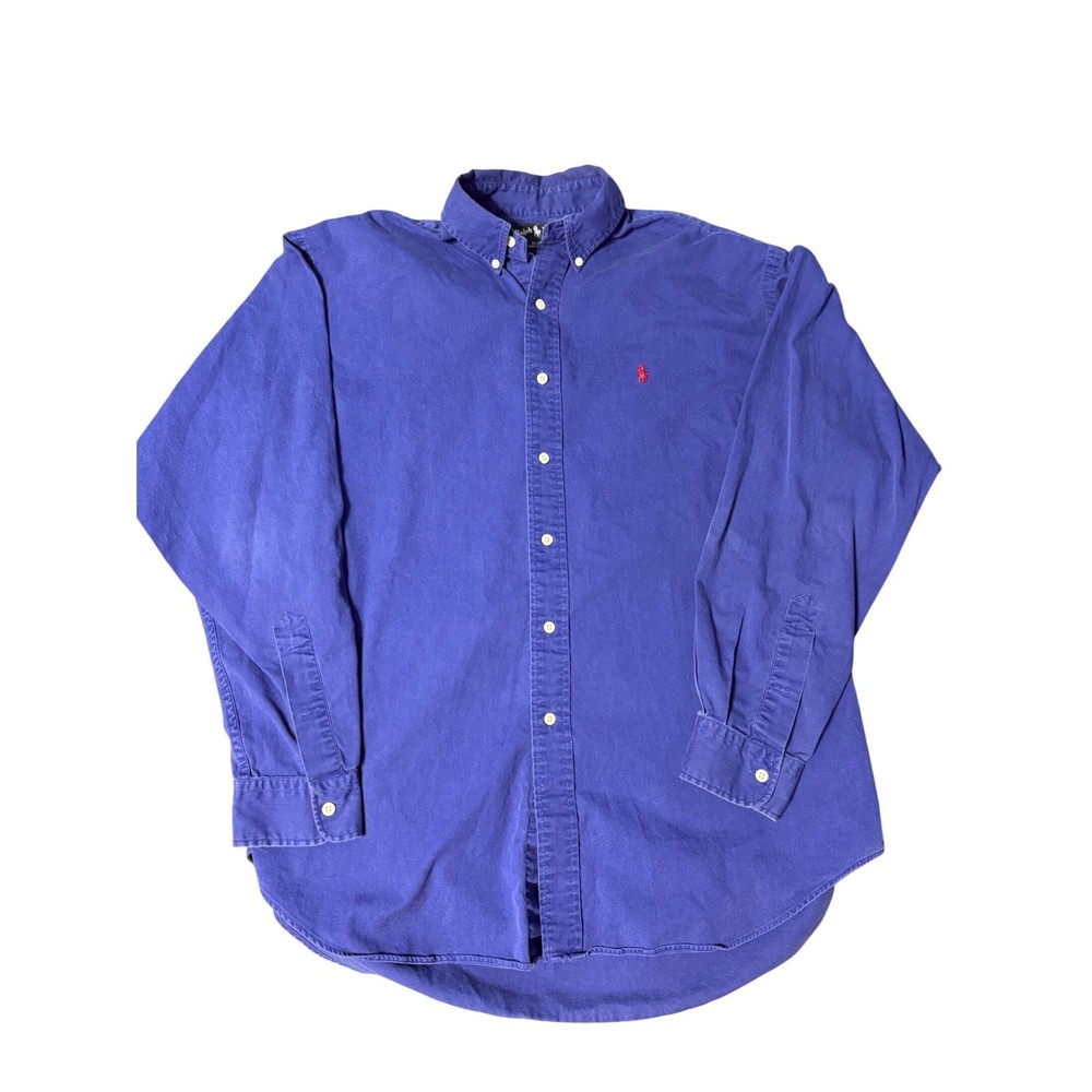Polo Ralph Lauren Blaire Shirt Mens Large Purple Cotton Long Sleeve Button Down