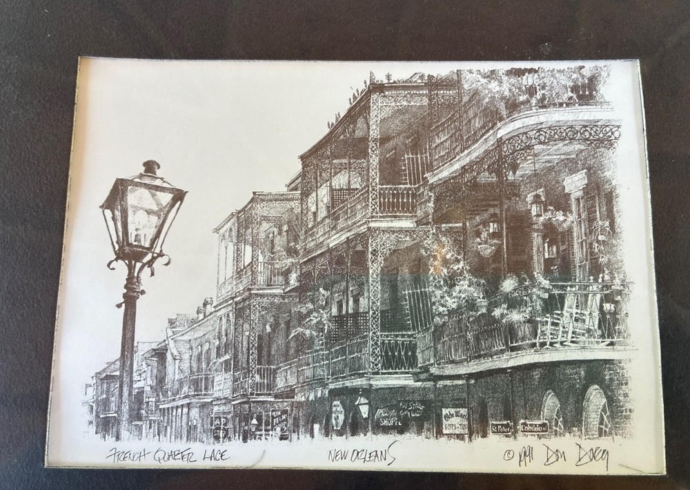 Don Davey Print French Quarter Lace New Orleans 1991 Matted Factory Sealed